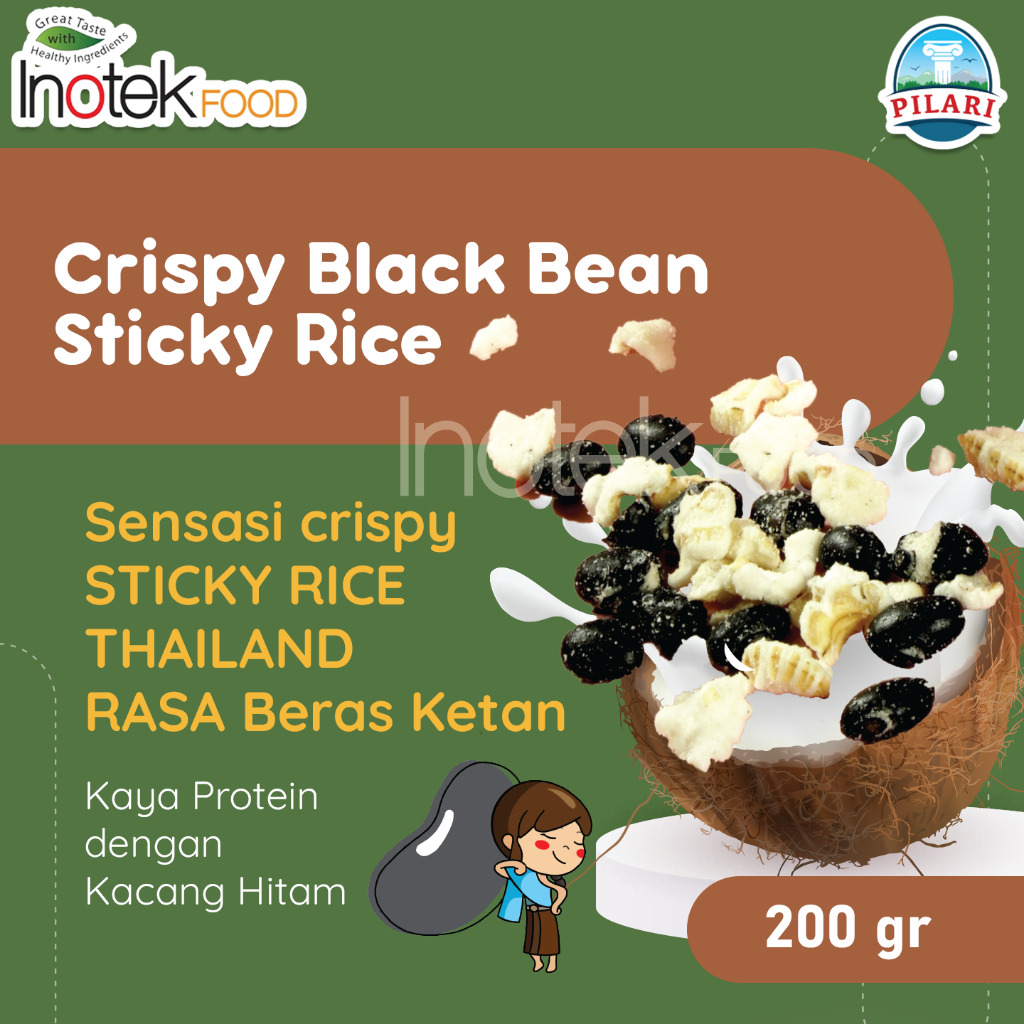 

BLACK BEAN STICKY RICE POP CRUNCHIES @200GR - TOPING STICKY RICE RASA KACANG HITAM