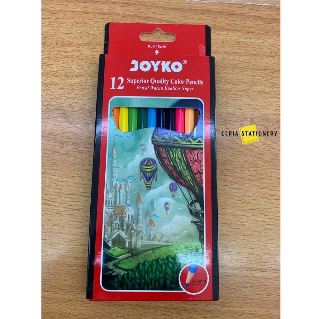 

Pensil Warna Joyko CP-100 12 Warna Panjang / Pensil Warna CP 100 / Colour Pencils Drawing