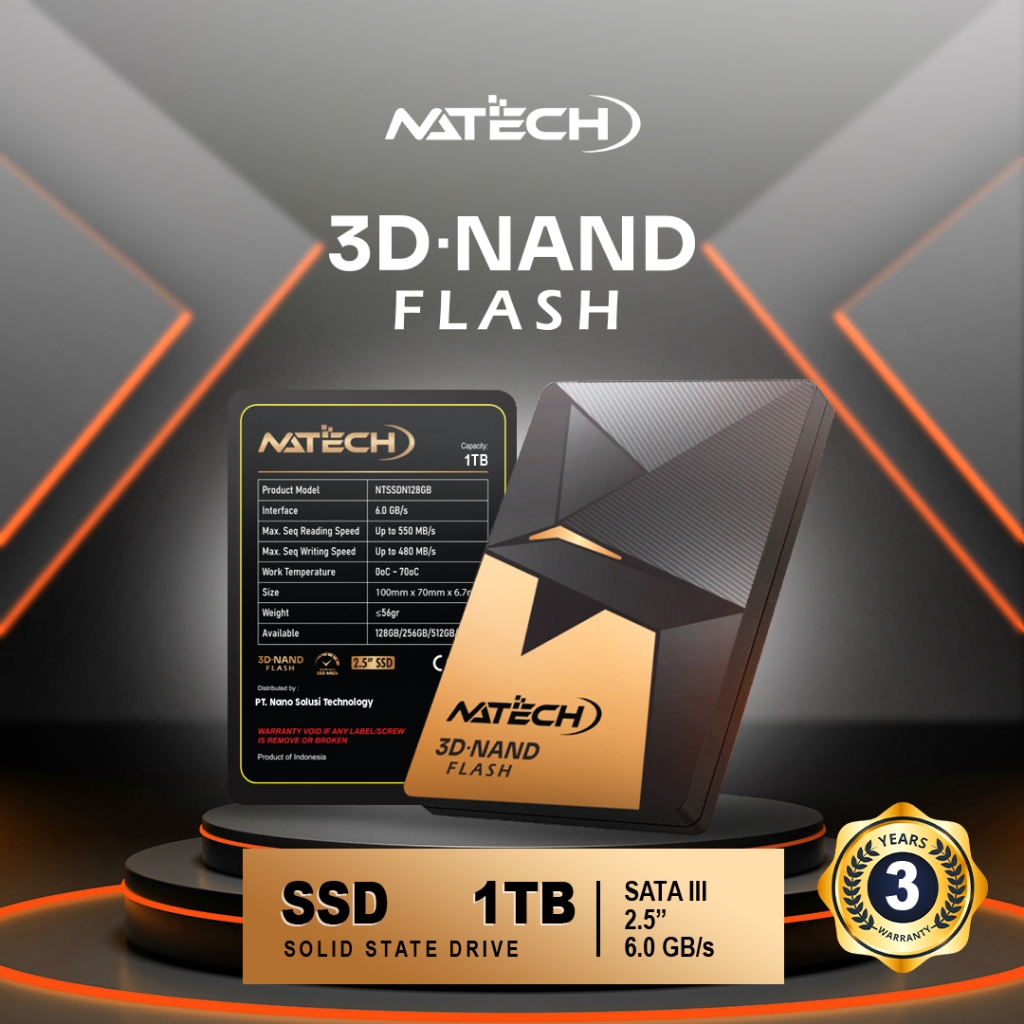 SSD SATA 1TB / SSD 1TB / SSD NATECH / SSD 2.5" SATA NATECH 1 TB