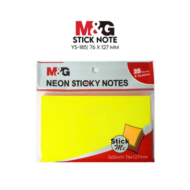 

STICKY NOTES YS-185 76mmx127mm M&G / MEMO TEMPEL M&G 3x5 inch/ NEON STICKY NOTE