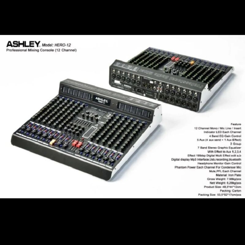 Mixer audio Ashley 12channel HERO 12 original