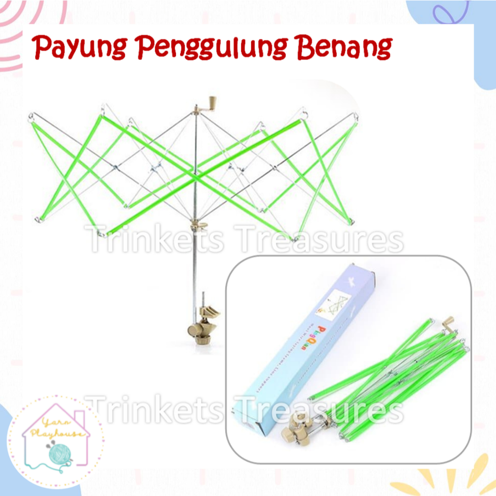 Kincir payung penggulung benang alat pemintal knitting umbrella swift wool winder yarn ball