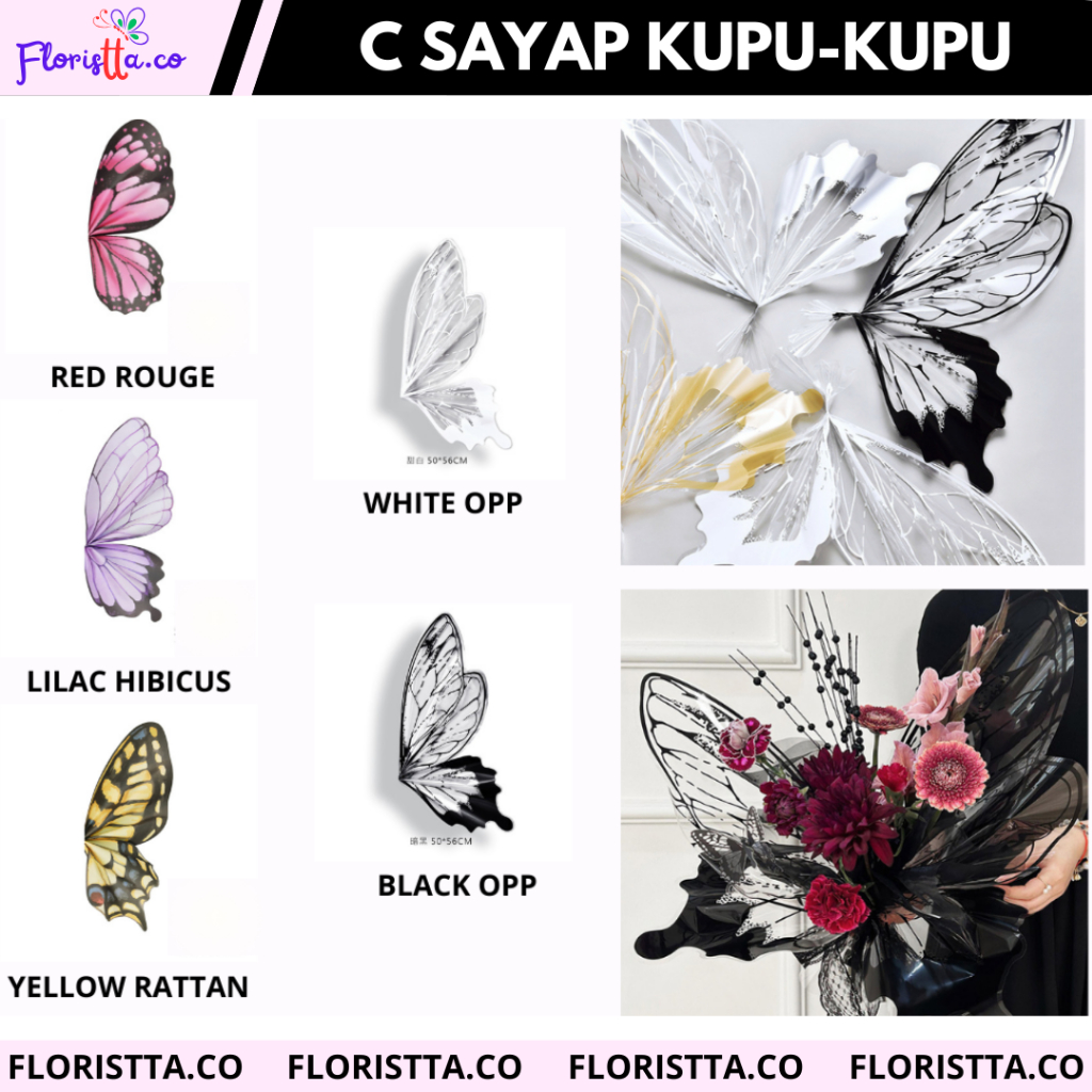 

Satu Setel Cellophane Butterfly Wings Kertas Buket Sayap Kupu2 (4 lembar 2 lembar atas & 2 bawah)