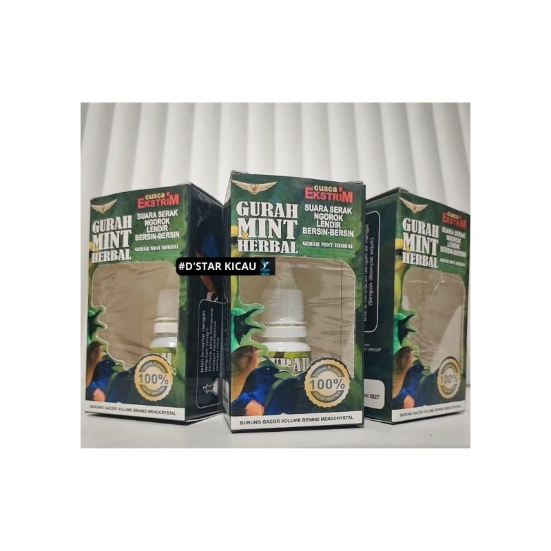 Gurah Mint Herbal 10 ml /Obat Serak /Vitamin Burung /Penggacor Burung