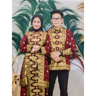 Baju Batik Couple Palembang Motif Wayang Merah I Batik Anak / Baju Anak / Promo Batik