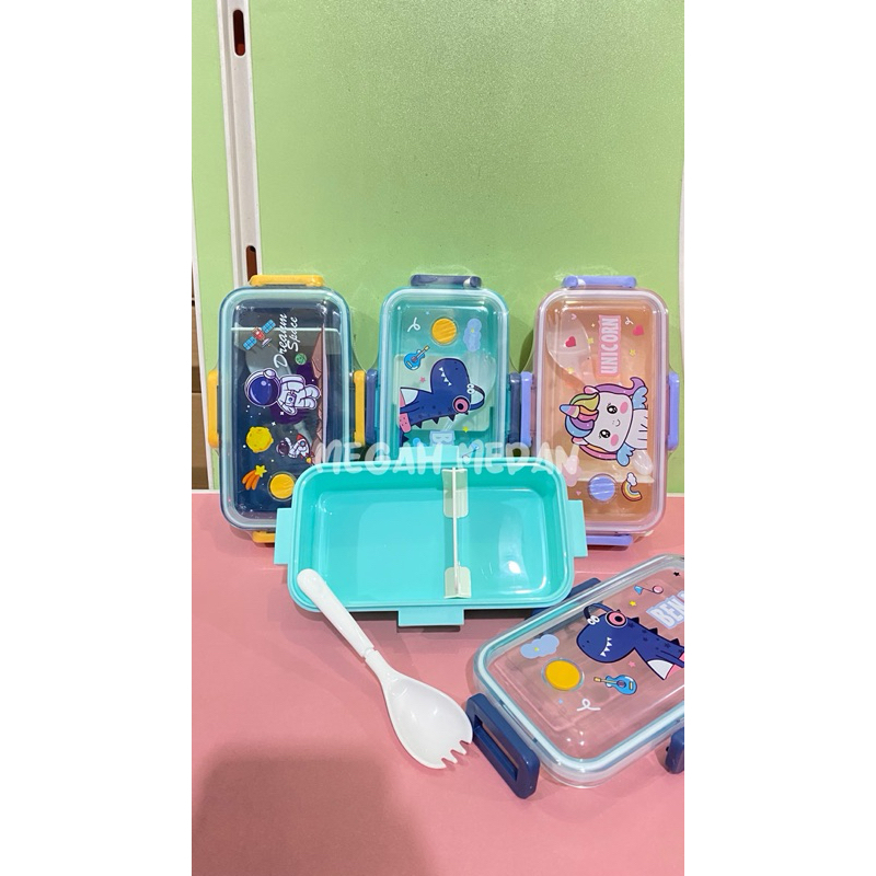 kotak bekal karakter anak 2 sekat /bekal anak /bekal unik