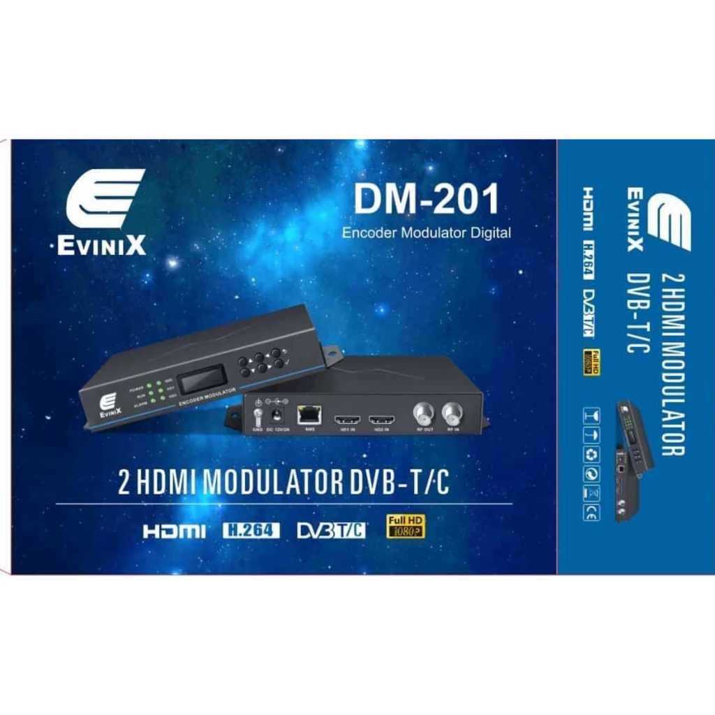 DIGITAL MODULATOR EVINIX 2 CHANNEL DM-201ENCODER DVBT/C DM201 KABEL TV