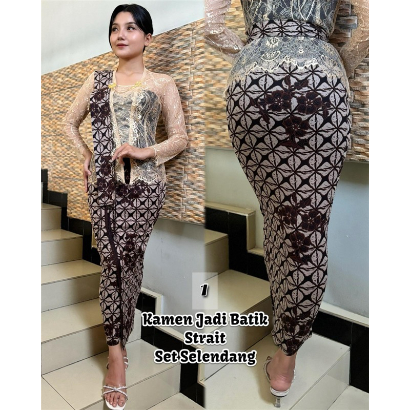 kamben jadi batik strait set selendang