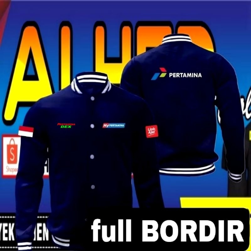 Jaket bordir Pertamina DEX Jaket Pertamina DEX Jaket varsity Pertamina DEX Jaket baseball Pertamina 