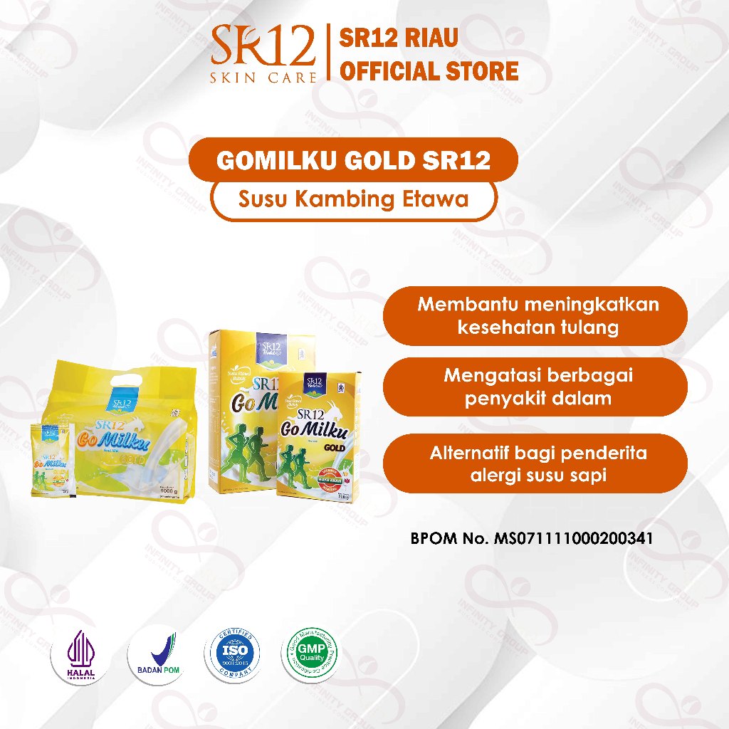 

GOMILKU GOLD SR12 SUSU KAMBING ETAWA BEBAS GULA MENGANDUNG TINGGI PROTEIN VITAMIN JAHE EXTRAK BAWANG PUTIH CALGO HALAL BPOM GOMILKU