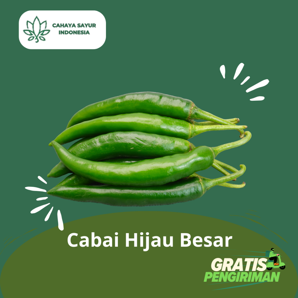 

Cabai Hijau Besar / Cabe Hijau Besar 1KG + Gratis Ongkir