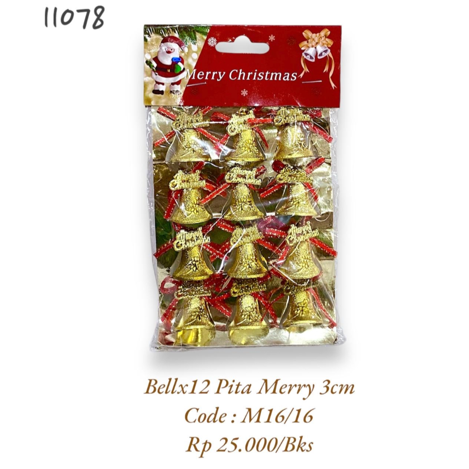 

Bel Natal isi 12pcs uk 3cm / Lonceng Natal / Hiasan Natal