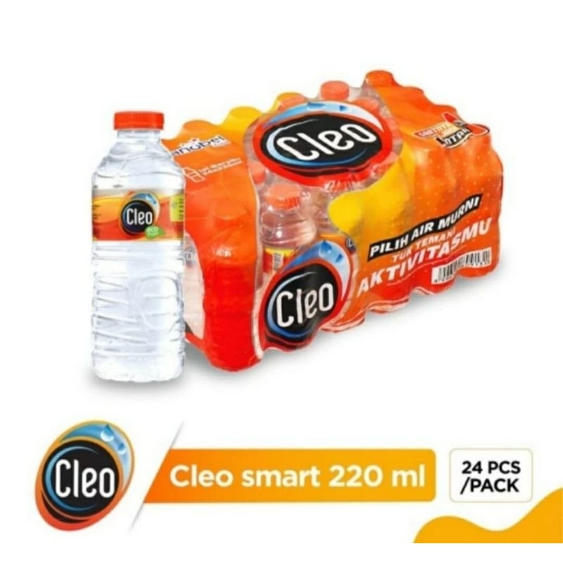 

AIR MINERAL 100% murni / AIR MINUMAN KEMASAN CLEO 220ml / botol