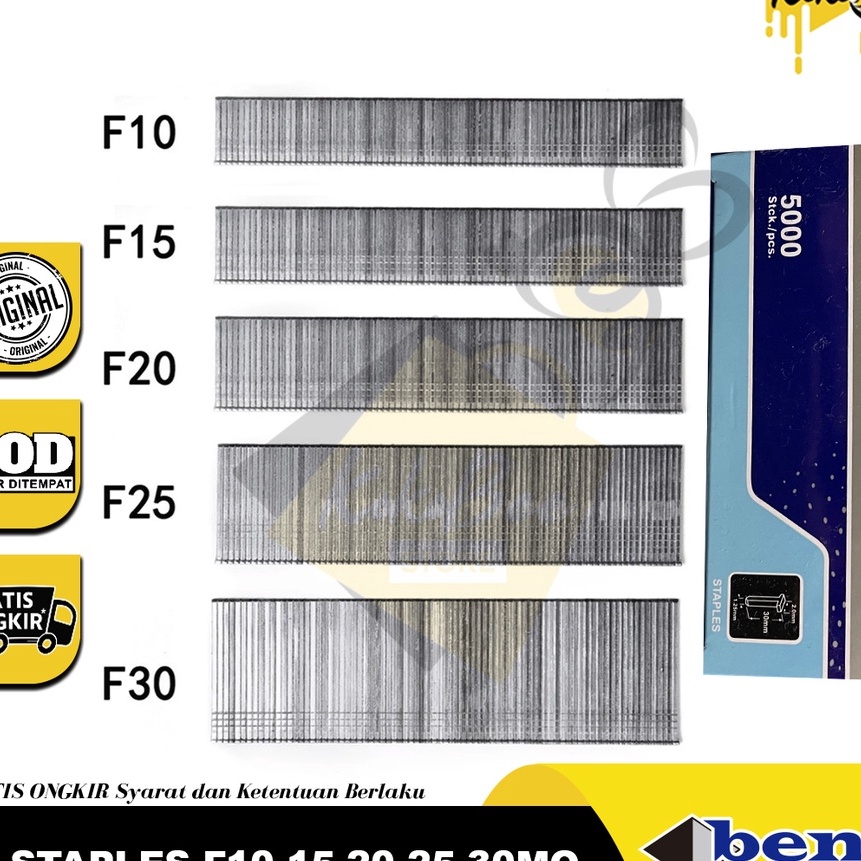 

Terbaru Isi staples paku tembak F1MO F15MO F2MO F25MO F3MO Air nailer gun paku tembak angin model lurus isi pcs
