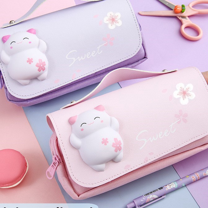 

Termurah Tempat pensil squishy cute Tas pensil multifungsi dekompresi Kotak pensil lucu unik Pencil case 3D cute wateroof Untuk sekolah kantor pelajar Large capacity pencil bag Kotak pensil anak Handle desn