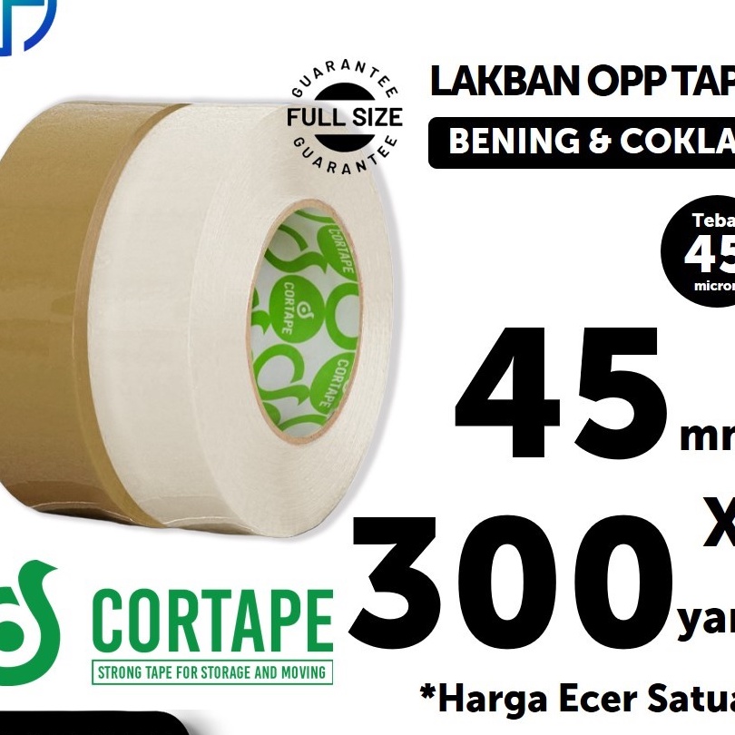 

Murah Lakban Cope JUMBO Bening dan Coklat 2inch 45mm x 3yard Satuan Ecer Spek Daimaru