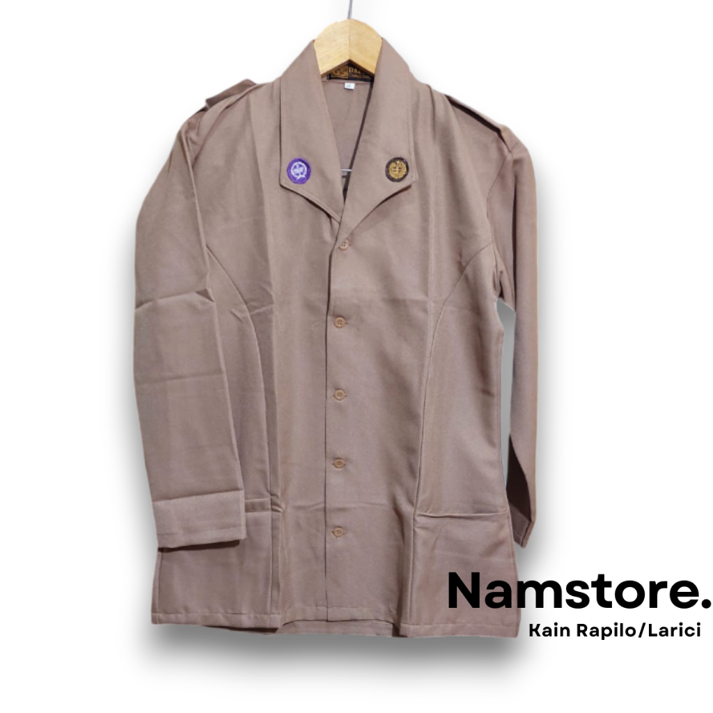 Baju Pramuka Pembina/Guru Seragam Sekolah Kain Rapilo dan Kain Licin