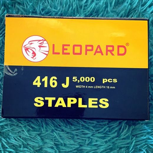 

KF7 Staples 416J leopard isi staples mesin paku tembak model U refill staples 4mm x 16mm isi pcs