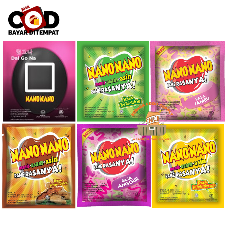 

( BERKAH ) Permen NANO NANO Manisan Buah Permen Nanonano 12.5gr Permen Jadul Snack Cemilan Anak Murah Jajanan Jadoel