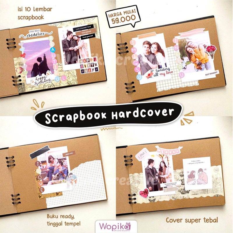 

(HARDCOVER) Scrapbook custom siap tempel | notebook scrapbook anniverasry, birthday, graduation dll