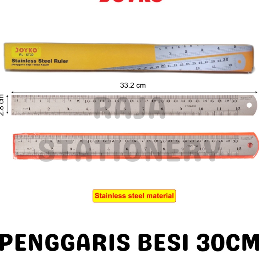 

KI3 JOYKO STAINLESS RULER 3CM PENGGARIS BESI JOYKO 3CM RLST3 BOX LUSIN 12PCS