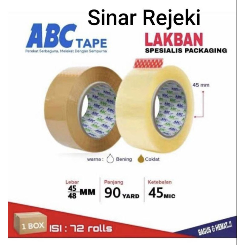 

LAKBAN ABC 48MM BENING DAN COKLAT 45 MIKRO