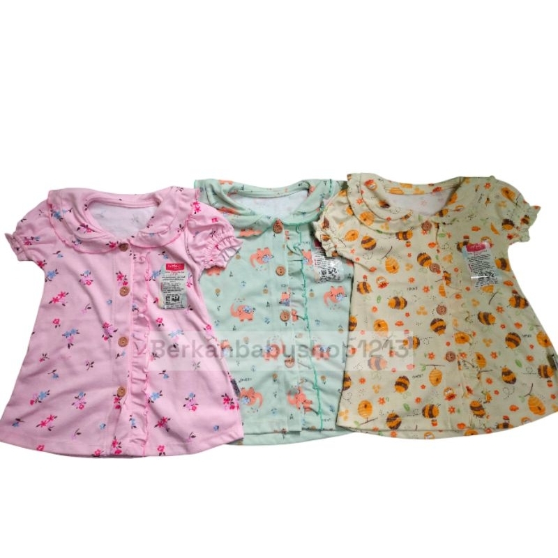 Dress bayi perempuan little Q//atasan baju bayi perempuan kancing depan s m l