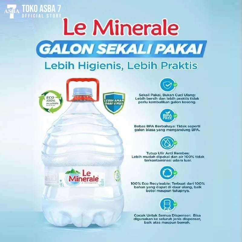 

LE MINERALE GALON 15 LITER KHUSUS PENGIRIMAN INSTANT (GOJEK / GRAB / SHOPEE EXPRESS INSTANT)