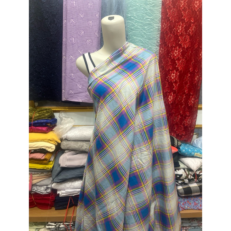 kain katun meteran, kain planel meteran, kain kotak-kotak meteran