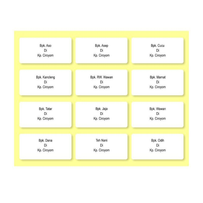 

Prin Label Nama Tamu Undangan