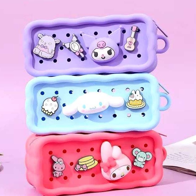 

FG2 AB48 Tempat Pensil Jibbitz Karakter Lucu Kotak Pensil Silikon Jibbitz Pensil Case Kartun