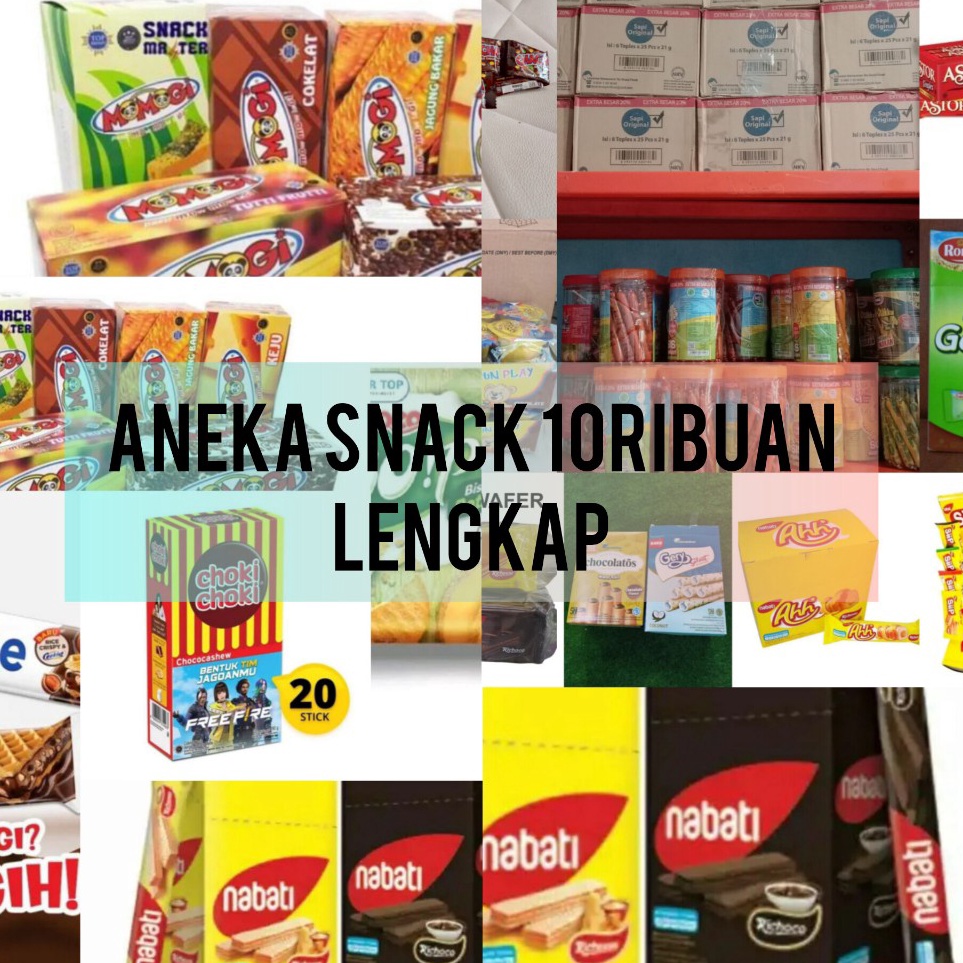 

Segera Order KS Aneka Snack Box 1 Ribuan Aneka Snack Box Snack Murah Box Nabati Rolls Nabati Keju Choco Pie Momogi Go potato Siip Ahh