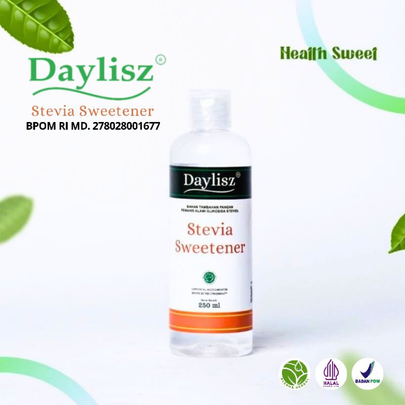 

Gula Cair DAYLISZ STEVIA SWEETENER Pemanis Alami 250 ml Solusi Gula Buat Penderita Sakit Diabetes.