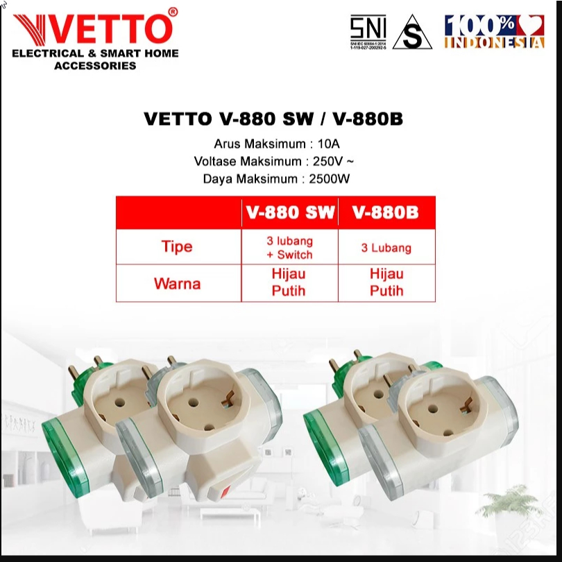 Steker T Arde + SW - SNI DUTRON Steker T Multi Arde Switch HG STEKER T MULTI ARDE SWITCH STEKER