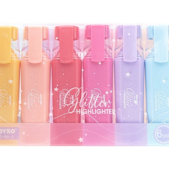 

HJ6 PERSET Penanda Berwarna Hhlhter Joyko HL86 6 Warna Glitter