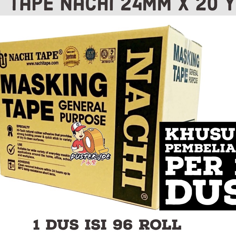 

Khusus Lakban kes Masking Nachi 1 inch 24mm 2 YARD PER 1 DUS