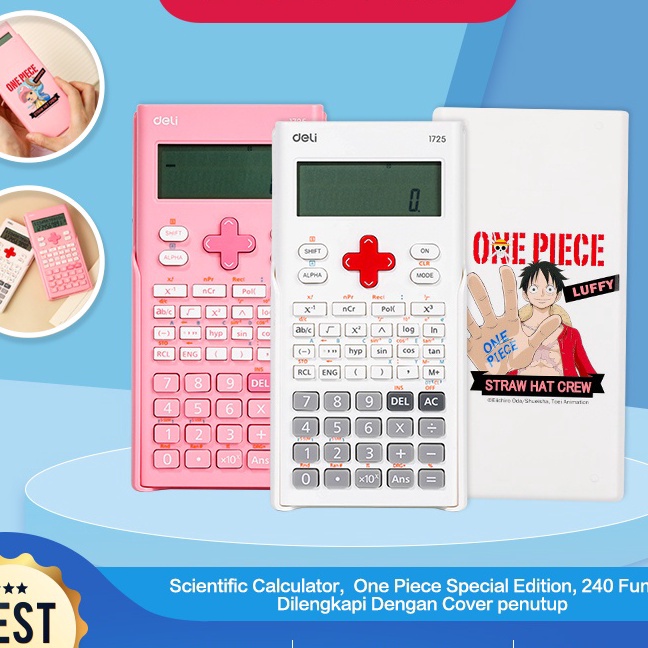 

KF7 Deli Scientific Calculator Kalkulator Ilmiah Garansi 3 Tahun Edisi One Piece 24 Fungsi Sangat Baik E1725