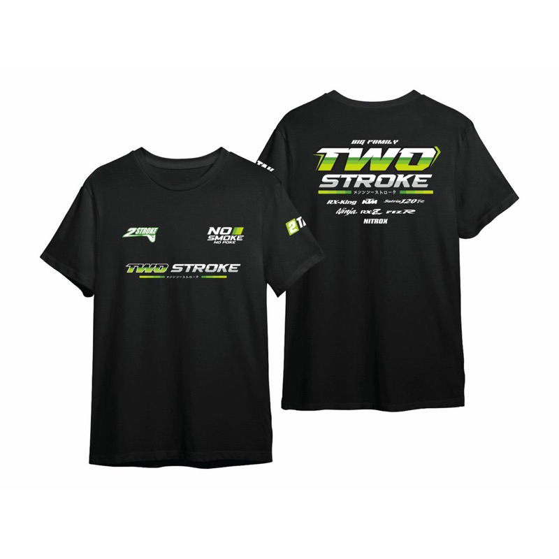 Kaos Motor 2tak Big Family Twostroke Lengan pendek katun Combad