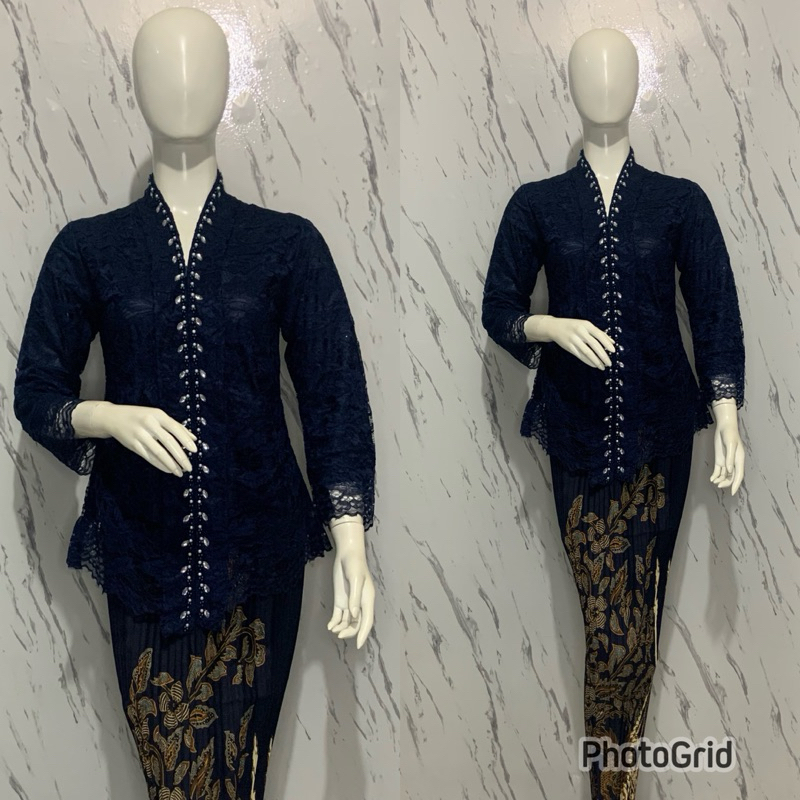 Bisa COD / Stelan Kebaya Kartini Modern / Kebaya Kartini Tunik / Kebaya Brokat / Kebaya Wisuda