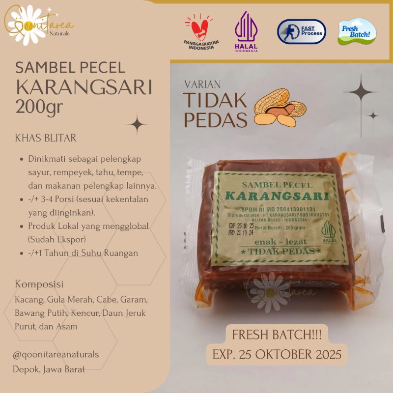 

KARANGSARI Sambel Pecel Kacang 200 gr - TIDAK PEDAS
