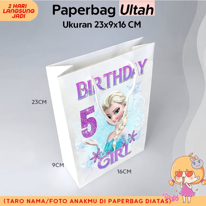 

(+NAMA ANAK) Paper Bag Ulang Tahun Uk. 23x9x16 CM / Tas Ulang Tahun Anak Sedang Bebas Desain / Tas Kertas Ulang Tahun Murah