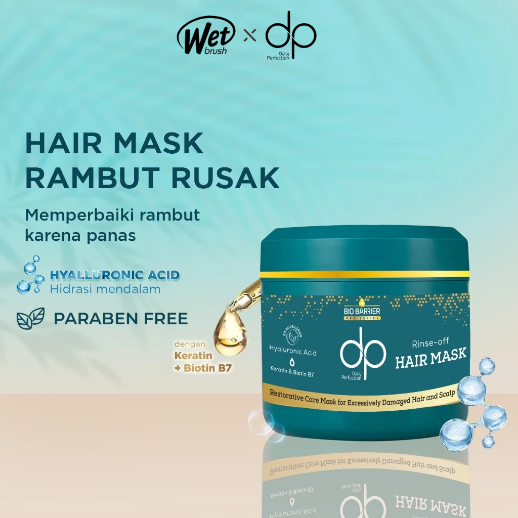 DP Daily Perfection Bio Barrier Hair Mask 200 ml - Salt Free Shampo SLS Free Sulfate Free Bebas Gara