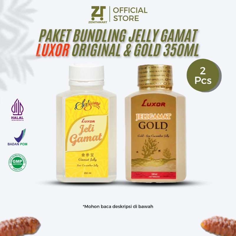 Bundling Luxor Jelly Gamat + Jelly Gamat Gold Ekstrak Teripang 34% & 45% 350 ML 100% Original