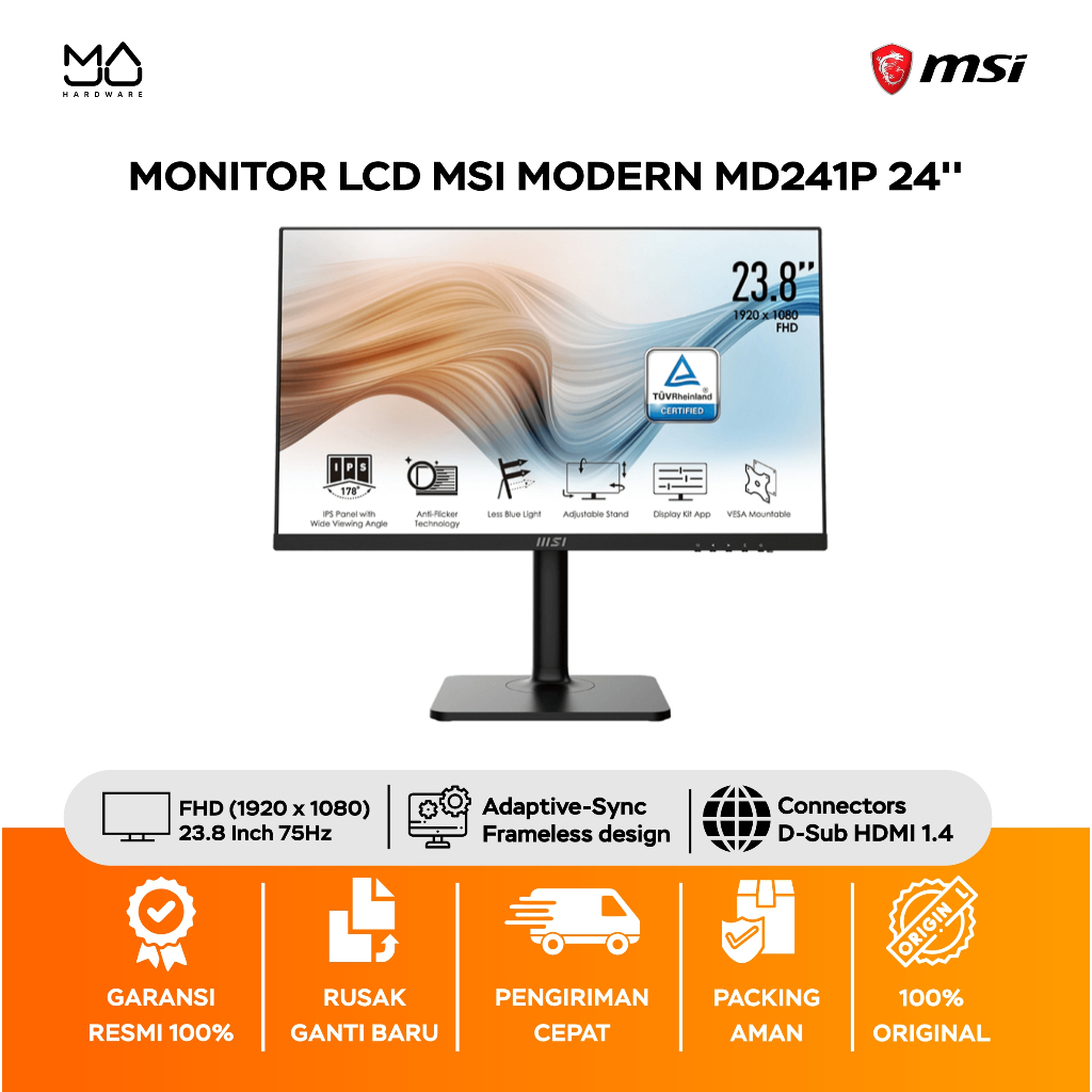 Monitor MSI MODERN MD241P 24" 75HZ FHD - Garansi Resmi