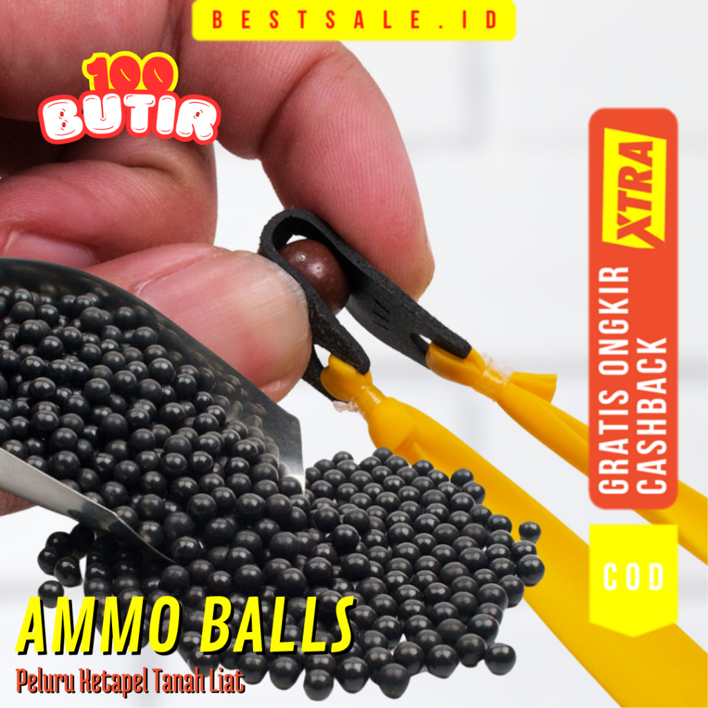 Peluru Ketapel Tanah Liat 100 Butir 8mm