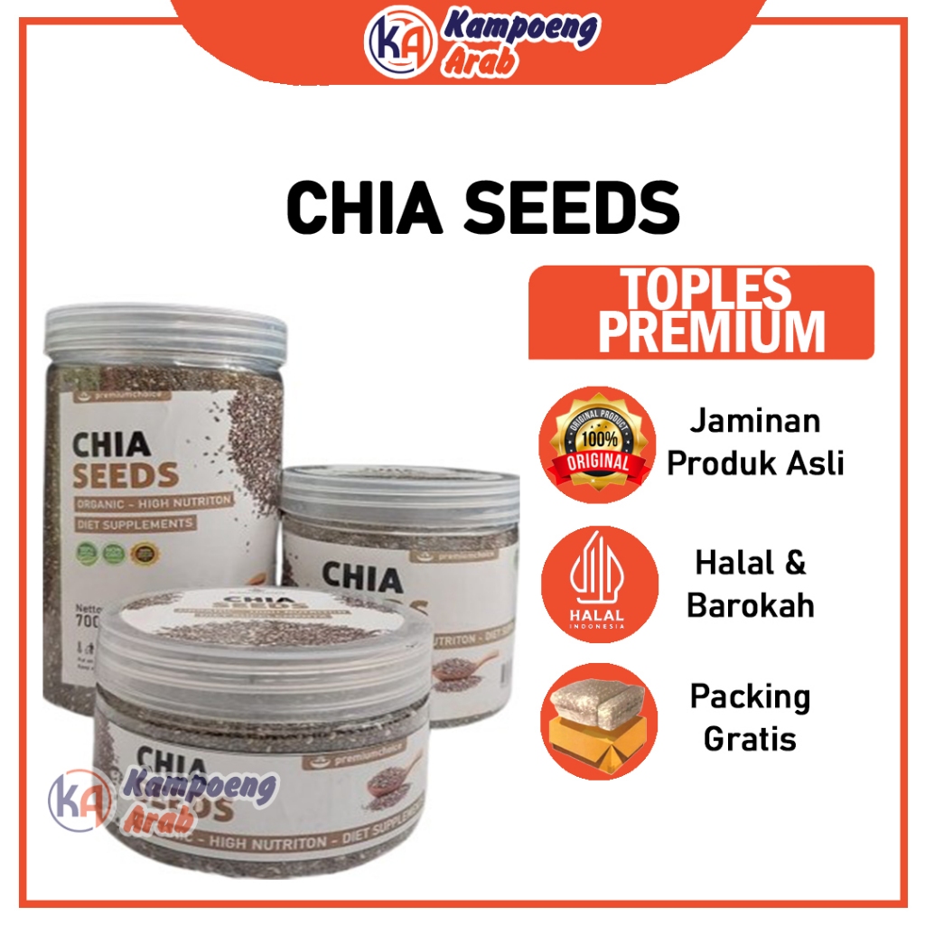 

Chia Seeds Toples Premium Quality Original Murni Biji Chia Hitam Organik Chia seed Untuk Diet Sehat