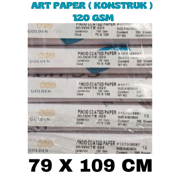 

ART PAPER ( KONSTRUK ) 120 GSM UKURAN PLANO ( 79 X 109 CM ) , 10 LEMBAR