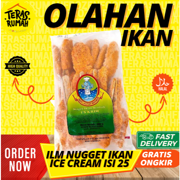 

ILM NUGGET IKAN BENTUK ES KRIM ISI SEKITAR 25/500GR