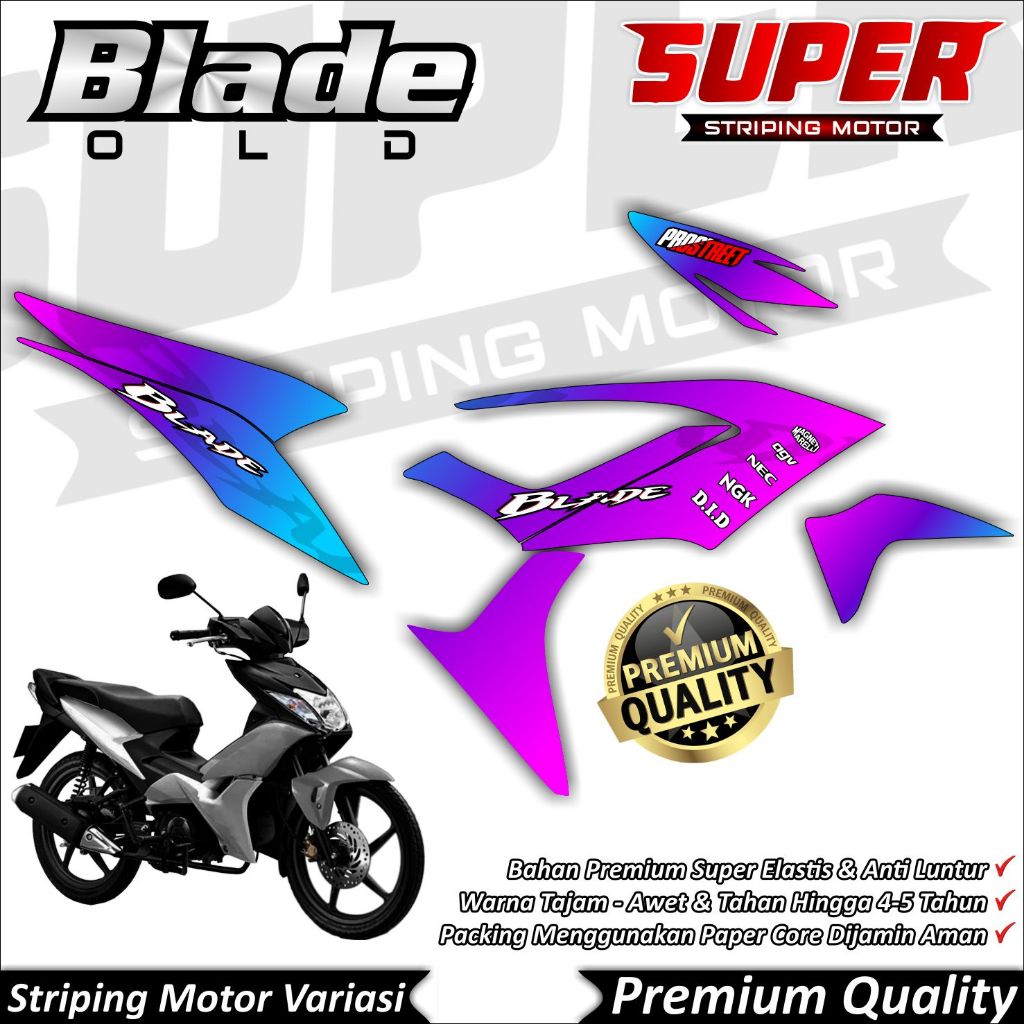 Stiker Blade Old Anti Luntur keren Striping Blade Old Striping Honda Blade Old Gradasi