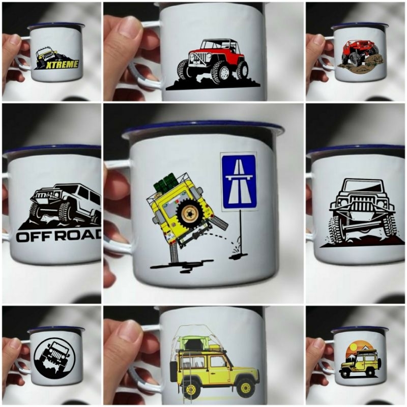 Cangkir Mug Enamel Decal Off Road Extrime #4